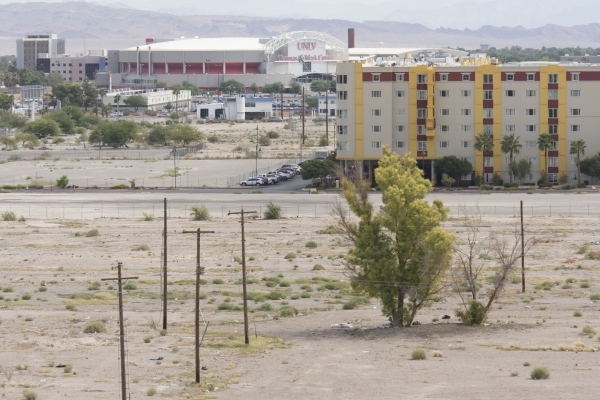 A vacant 42-acre lot near Koval Lane and Tropicana Avenue is a proposed site for a new UNLV stadium in Las Vegas Thursday, Oct. 1, 2015. Jason Ogulnik/Las Vegas Review-Journal