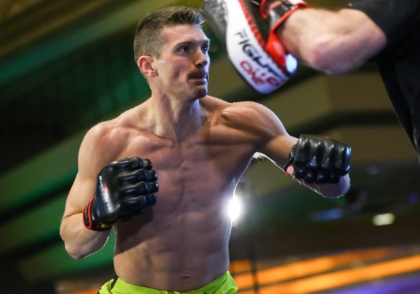 Stephen Thompson participates in an open workout ahead of UFC Fight Night 82 at the MGM Grand hotel-casino in Las Vegas on Thursday, Feb. 4, 2016. Chase Stevens/Las Vegas Review-Journal Follow @cs ...