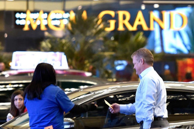 Valet parking personnel at the MGM Grand hotel-casino Tuesday, Feb. 2, 2016. David Becker/Las Vegas Review-Journal
