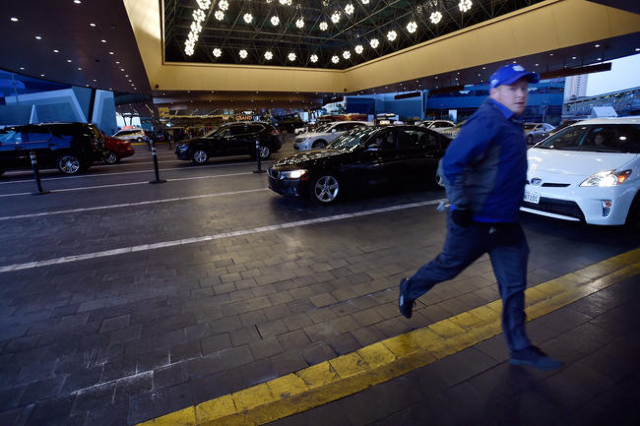 Valet parking personnel at the MGM Grand hotel-casino Tuesday, Feb. 2, 2016. David Becker/Las Vegas Review-Journal