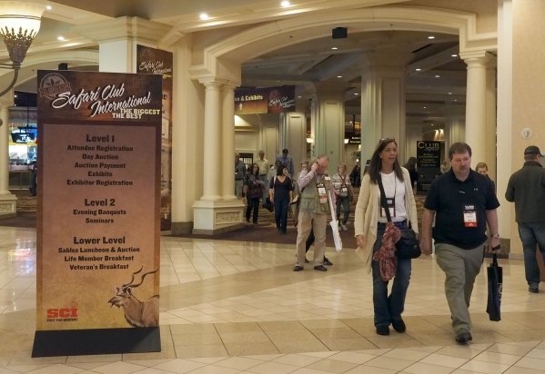 Attendees enter the Safari Club International convention at the Mandalay Bay Resort and Casino in Las Vegas, Wednesday, Feb. 3, 2016. Jerry Henkel/Las Vegas Review-Journal