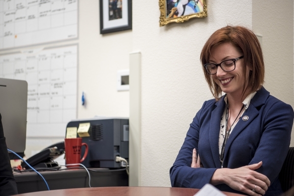 Katelyn Leese smiles during an interview at the Thomas & Mack Legal Clinic on the campus of UNLV in Las Vegas on Monday, Feb. 8, 2016. (Joshua Dahl/Las Vegas Review-Journal)