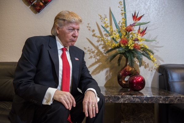 Impersonator Robert S. Ensler poses for a portrait as Donald Trump from the Vizcaya clubhouse condominiums in Las Vegas on Thursday, Feb. 11, 2016. Martin S. Fuentes/Las Vegas Review-Journal