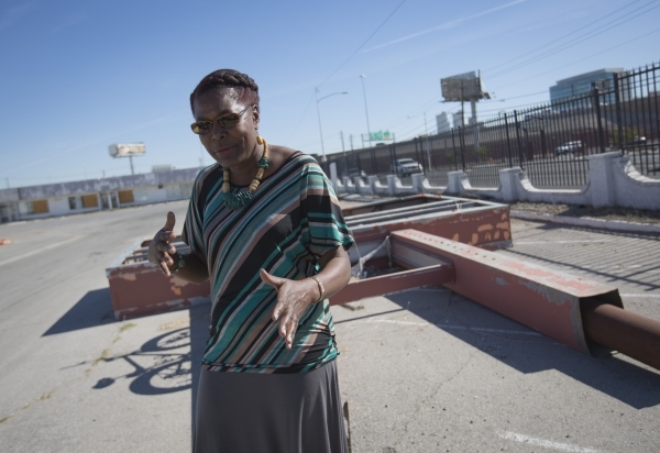 Katherine Duncan, founding president of Ward 5 Chamber of Commerce, talks about plans to renovate the site of the Moulin Rouge, the first desegregated casino in Las Vegas on Friday, Feb. 12, 2016. ...