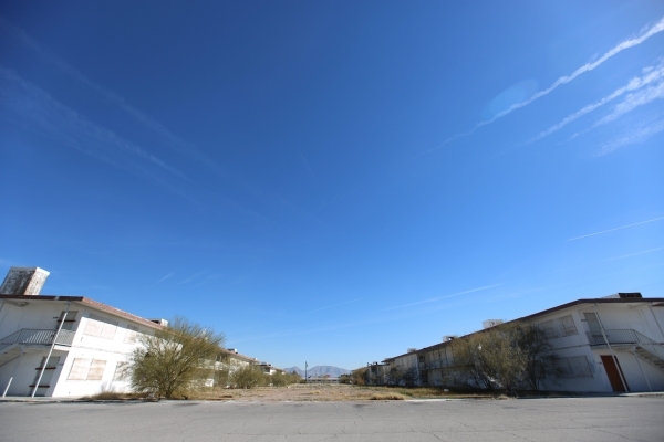 Condemned apartment buildings located north of the Moulin Rouge were purchased to consolidate all of the land around the first integrated casino in Las Vegas on Friday, Feb. 12, 2016. Brett Le Bla ...
