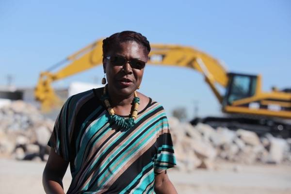 Katherine Duncan, founding president of Ward 5 Chamber of Commerce, talks about plans to renovate the site of the Moulin Rouge, the first desegregated casino in Las Vegas on Friday, Feb. 12, 2016. ...