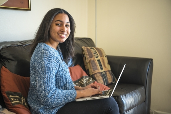Jaida Nash, a student at College of Southern Nevada and recipient of the Silver State Opportunity Grand, poses for a photo at her home in Las Vegas on Saturday, Feb. 13, 2016. Joshua Dahl/Las Vega ...