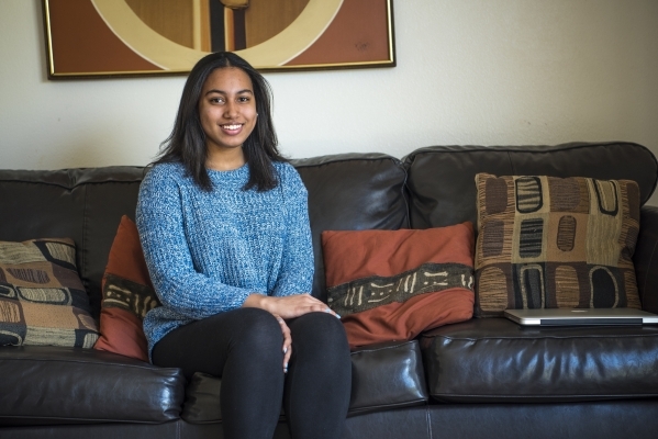 Jaida Nash, a student at College of Southern Nevada and recipient of the Silver State Opportunity Grand, poses for a photo at her home in Las Vegas on Saturday, Feb. 13, 2016. Joshua Dahl/Las Vega ...