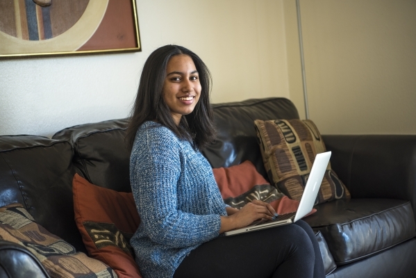 Jaida Nash, a student at College of Southern Nevada and recipient of the Silver State Opportunity Grand, poses for a photo at her home in Las Vegas on Saturday, Feb. 13, 2016. Joshua Dahl/Las Vega ...