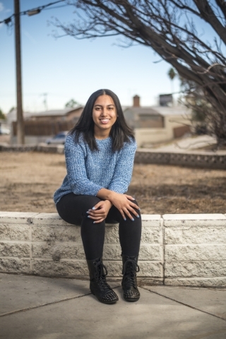 Jaida Nash, a student at College of Southern Nevada and recipient of the Silver State Opportunity Grand, poses for a photo at her home in Las Vegas on Saturday, Feb. 13, 2016. Joshua Dahl/Las Vega ...