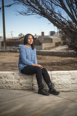 Jaida Nash, a student at College of Southern Nevada and recipient of the Silver State Opportunity Grand, poses for a photo at her home in Las Vegas on Saturday, Feb. 13, 2016. Joshua Dahl/Las Vega ...
