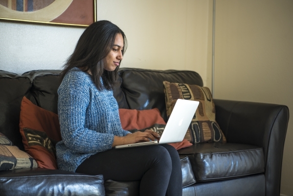 Jaida Nash, a student at College of Southern Nevada and recipient of the Silver State Opportunity Grand, poses for a photo at her home in Las Vegas on Saturday, Feb. 13, 2016. Joshua Dahl/Las Vega ...