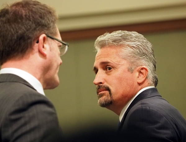 Former counseling service owner Steven Brox is sentenced in the courthouse fraud involving suspended defense lawyer Brian Bloomfield and his clients at Regional Justice Center in Las Vegas, Wednes ...