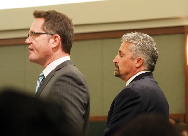 Former counseling service owner Steven Brox is sentenced in the courthouse fraud involving suspended defense lawyer Brian Bloomfield and his clients at Regional Justice Center in Las Vegas, Wednes ...