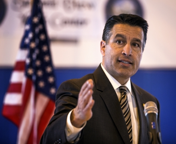 Nevada Governor Brian Sandoval speaks during the grand opening at Summit View Youth Correctional Center, a 48-bed facility in North Las Vegas on Friday, Feb.26, 2016. Jeff Scheid/Las Vegas Revie ...