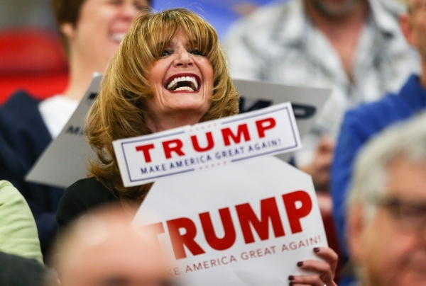 Supporters cheer before Republican presidential candidate Donald Trump speaks during a campaign rally at the Southpoint hotel-casino in Henderson on Monday, Feb. 22, 2016. Chase Stevens/Las Vegas  ...