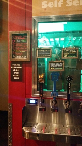 A unique feature of the Summerlin-area location of Nacho Daddy is the self-serve craft brews station. Lisa Valentine/View
