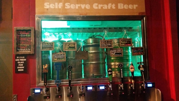 A unique feature of the Summerlin-area location of Nacho Daddy is the self-serve craft brews station. Lisa Valentine/View