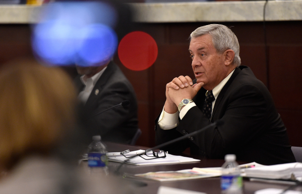 Nevada Supreme Justice James Hardesty speaks during the Nevada Supreme Court guardianship committee meeting at the Regional Justice Center Friday, Feb. 26, 2016. David Becker/Las Vegas Review-Jour ...