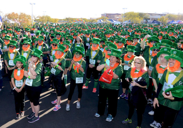 St. Balrick‘s Foundation for Childhood Cancer Research 5k Run attempts to break the record for the largest gathering of leprechauns at Town Square in Las Vegas. Saturday, February 13, 2016.  ...
