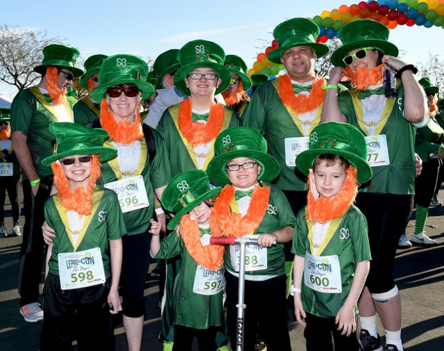 St. Baldrick‘s Foundation for Childhood Cancer Research 5k Run attempts to break the record for the largest gathering of leprechauns at Town Square in Las Vegas. Saturday, February 13, 2016. ...
