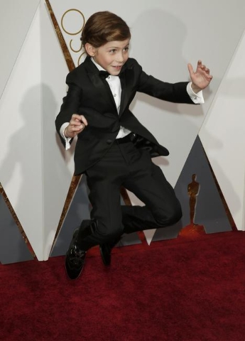 Presenter Jacob Tremblay arrives at the 88th Academy Awards in Hollywood, California February 28, 2016. REUTERS/Adrees Latif