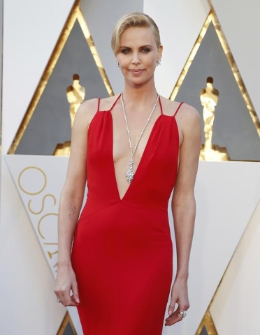 Presenter Charlize Theron arrives at the 88th Academy Awards in Hollywood, California February 28, 2016.  REUTERS/Lucy Nicholson