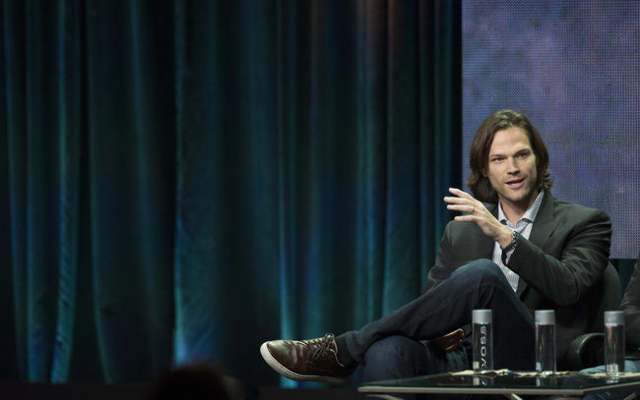 Cast member Jared Padalecki speaks at a panel for The CW television series "Supernatural" during the Television Critics Association Cable Summer Press Tour in Beverly Hills, California,  ...