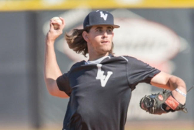 UNLV pitcher Dean Kremer pitches from the mound during practice at Earl E. Wilson Stadium at UNLV in Las Vegas Wednesday, Feb. 24, 2016. Dean is the first Israeli citizen to be drafted by Major Le ...