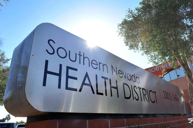 The monument sign for the Southern Nevada Health District is seen on Friday, Oct. 17, 2014. (David Becker/Las Vegas Review-Journal)