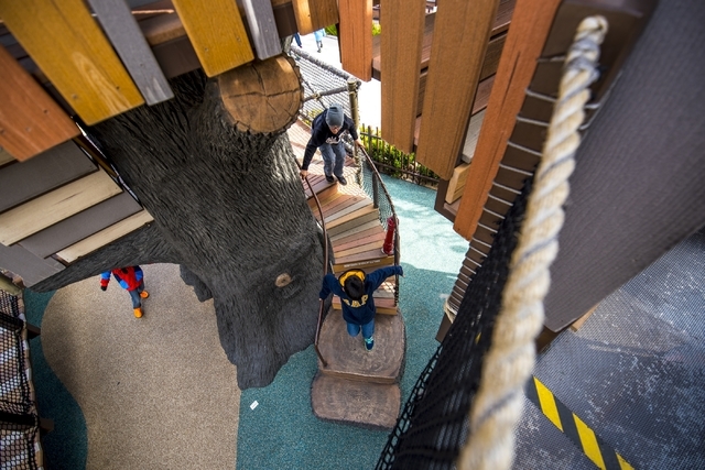 Children play on the playground at Downtown Container Park Dec. 21, 2015. Joshua Dahl/Las Vegas Review-Journal