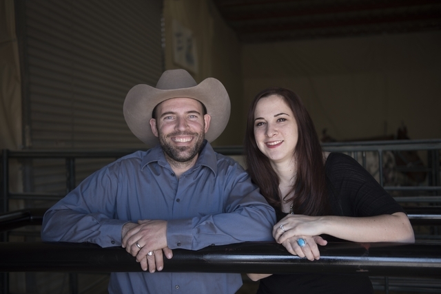 Paul Rogers,left, and Stephanie Rogers, co-owners of Paradise Ranch poses in the ranch's arena at 1722 Primrose Path in Las Vegas Saturday, Feb. 13, 2016. Jason Ogulnik/Las Vegas Review-Journal