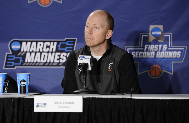 Mar 17, 2016; Spokane, WA, USA; Cincinnati Bearcats head coach Mick Cronin speaks to media during a practice day before the first round of the NCAA men's college basketball tournament at Spokane V ...