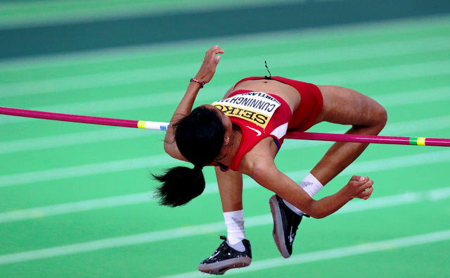 Mar 20, 2016; Portland, OR, USA; Vashti Cunningham (USA) wins the women high jump (1.96) at Oregon Convention Center. Mandatory Credit: Scott Olmos-USA TODAY Sports