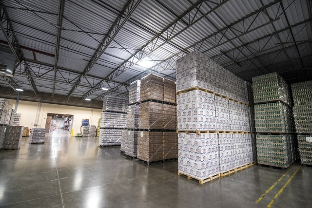 Cases of beer are seen at the warehouse inside Bonanza Beverage Company in Las Vegas on Wednesday, Feb. 17, 2016. Joshua Dahl/Las Vegas Review-Journal