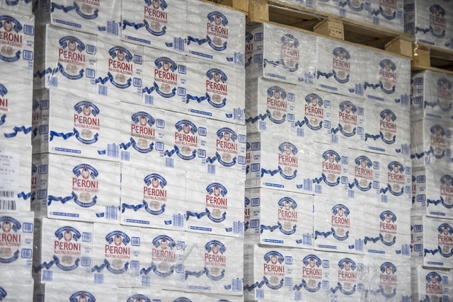 Cases of beer are seen at the warehouse inside Bonanza Beverage Company in Las Vegas on Wednesday, Feb. 17, 2016. Joshua Dahl/Las Vegas Review-Journal