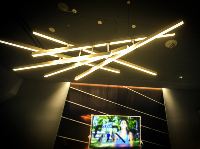A interior of one of 42 suites at the T-Mobile Arena behind New York-New York is seen Monday, Feb. 29, 2016. The joint venture partners AEG and MGM Resorts is scheduled to open the arena next mon ...