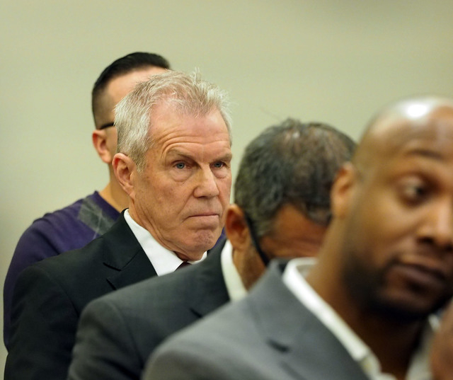 Roy Englebrecht watches during a disciplinary hearing by the Nevada Athletic Commission concerning boxer Zab Judah and promoter Roy Englebrecht at the Sawyer State Office Building in Las Vegas, We ...