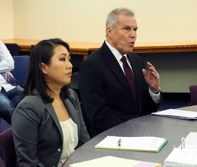 Roy Englebrecht speaks during a disciplinary hearing by the Nevada Athletic Commission concerning boxer Zab Judah and promoter Roy Englebrecht at the Sawyer State Office Building in Las Vegas, Wed ...