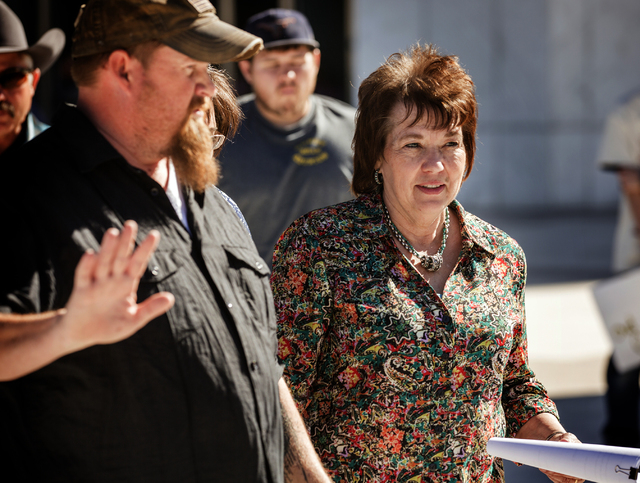 Carol Bundy exits Lloyd George United States Courthouse after a hearing for her husband Cliven on Thursday, March 10, 2016.Jeff Scheid/Las Vegas Review-Journal Follow @jlscheid