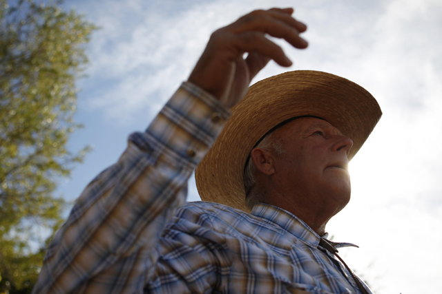 Cliven Bundy is interviewed at his home in Bunkerville, Nev., Wednesday, Oct. 29, 2014. (Erik Verduzco/Las Vegas Review-Journal)