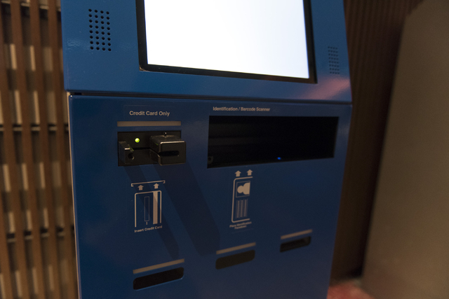 The interface of one of the seven new self check-in kiosks located in the lobby at The Linq Hotel in Las Vegas is seen Wednesday, March 16, 2016. Jason Ogulnik/Las Vegas Review-Journal