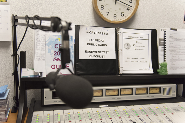 Paperwork related to running broadcasting equipment is seen in Studio B at the Magic KIOF 97.9 FM office at 400 S. 4th St. Suite 500 in Las Vegas Friday, March 18, 2016. Jason Ogulnik/Las Vegas Re ...