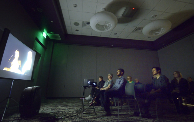 An audience watches a screening of "The Exonerated," sponsored by the Nevada Coalition Against the Death Penalty, at the Gay and Lesbian Community Center, 401 S. Maryland Parkway, in Las Vegas on ...