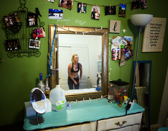 A reflection of Daisy, not her real name, while in her bedroom on Wednesday, Feb. 23, 2016. Jeff Scheid/Las Vegas Review-Journal Follow @jlscheid