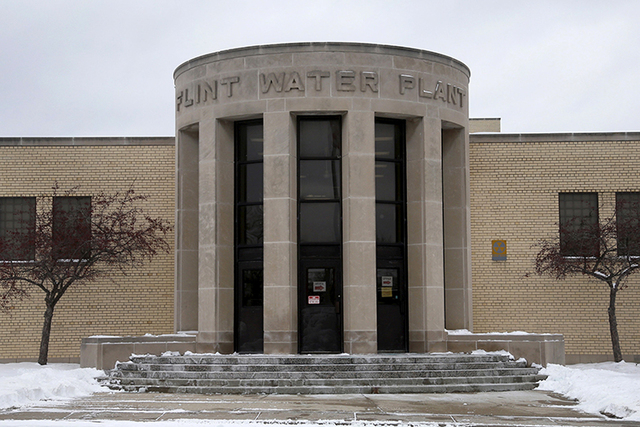 The front of the Flint (Michigan) Water Plant is seen Jan. 13, 2016. The FBI has joined a criminal investigation of lead-contaminated drinking water in Flint. (Rebecca Cook/Reuters)