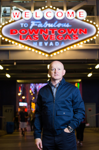 Fremont Street Experience President & CEO Patrick Hughes poses for a portrait along Fremont Street in downtown Las Vegas on Wednesday, March 2, 2016. Chase Stevens/Las Vegas Review-Journal Fol ...