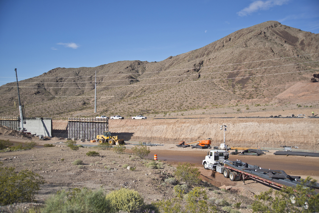 Construction on Interstate 11 between Henderson and Boulder City continues on Tuesday, March 29, 2016. Daniel Clark/Las Vegas Review-Journal Follow @DanJClarkPhoto