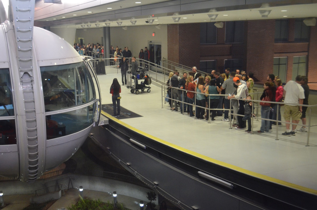 Passengers wait to load into the High Roller, an Las Vegas all-ages attraction, in this undated photo. Ginger Meurer/Special to View