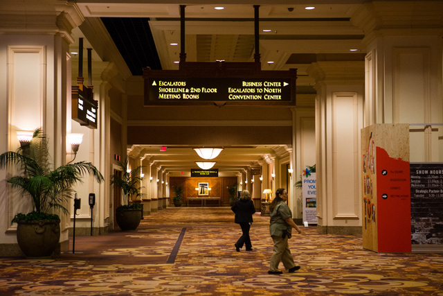 People walk around in the Mandalay Bay Convention Center in Las Vegas on  Friday, Feb. 26, 2016. Chase Stevens/Las Vegas Review-Journal Follow  @csstevensphoto